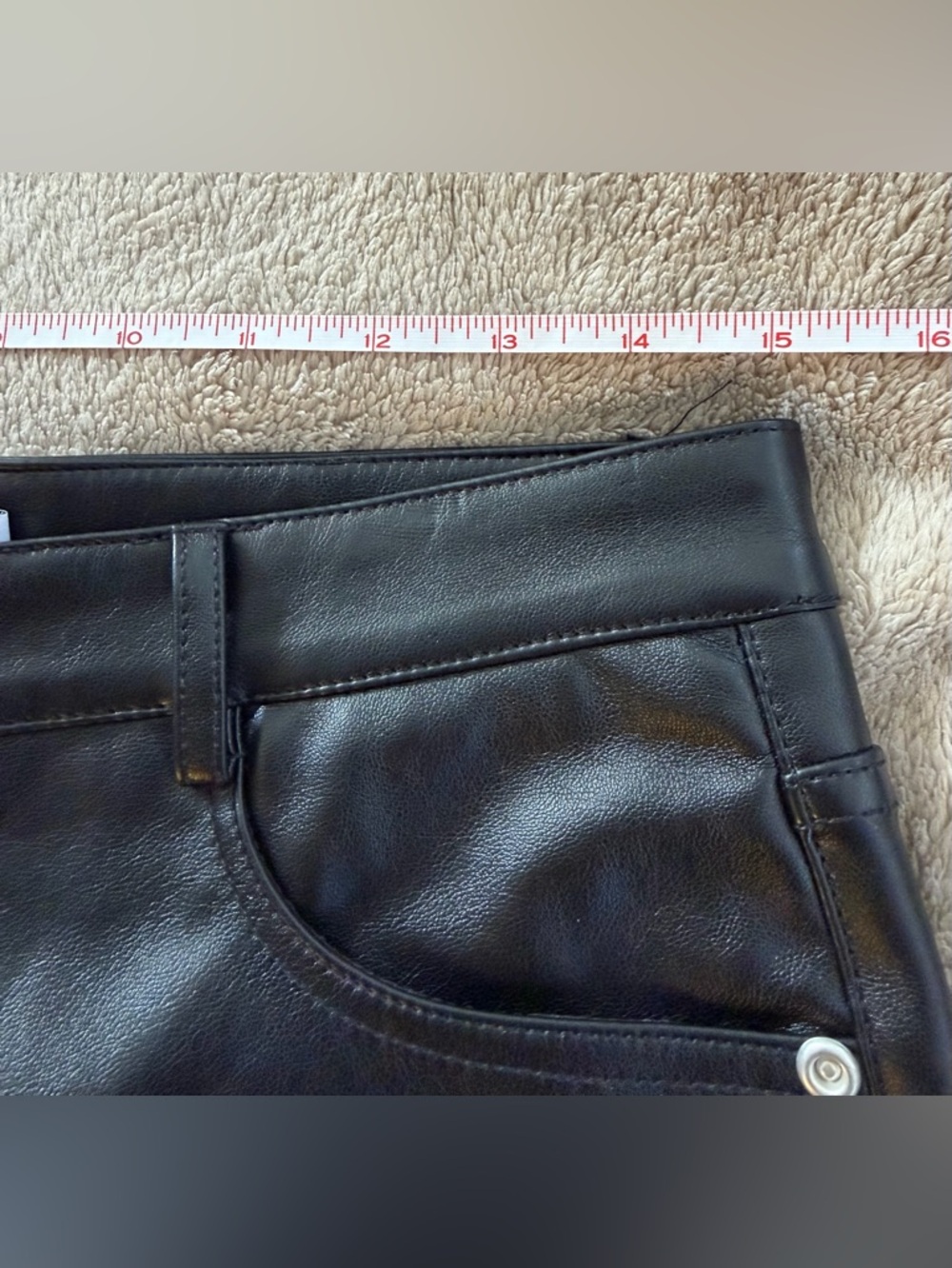 Boa. Because of Alice Faux “Leather Mon Trouser” High Waisted Straight Leg, L - Picture 11 of 12